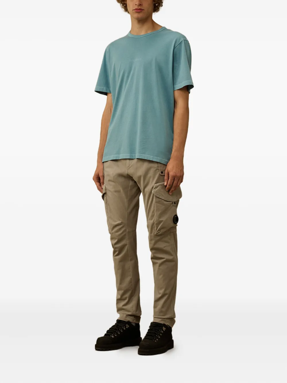 C.P. Company logo-embroidered cotton T-shirt - Blauw