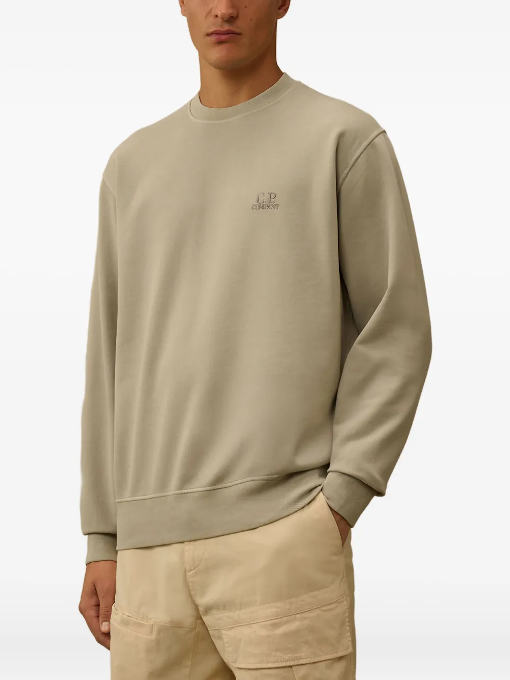 C.P. Company Sweater met geborduurd logo Beige