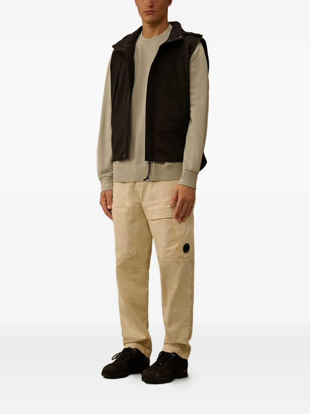 C.P. Company Sweater met geborduurd logo - Beige