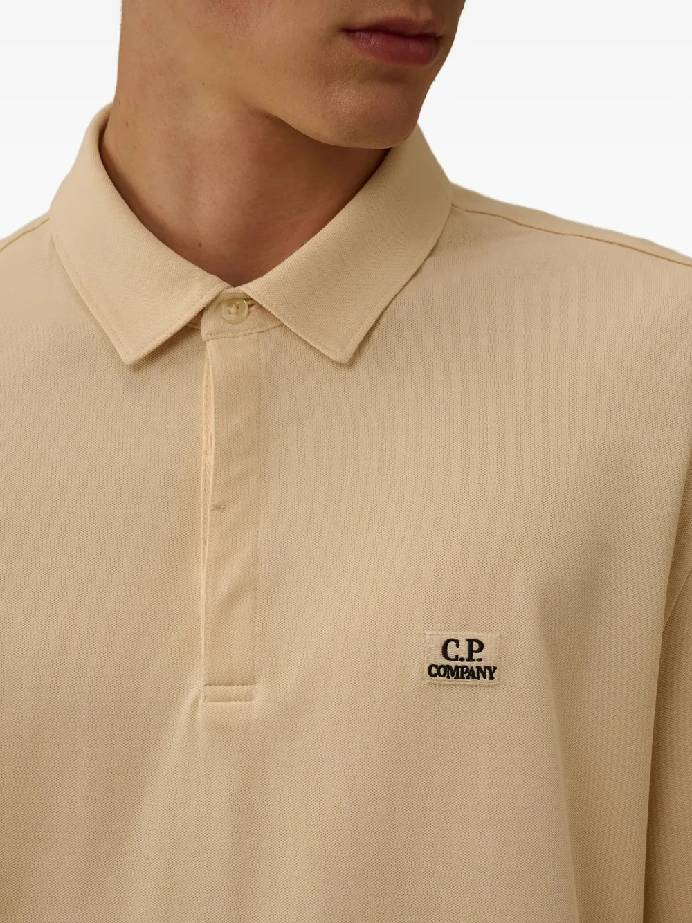 C.P. Company Poloshirt met lange mouwen en logo Beige