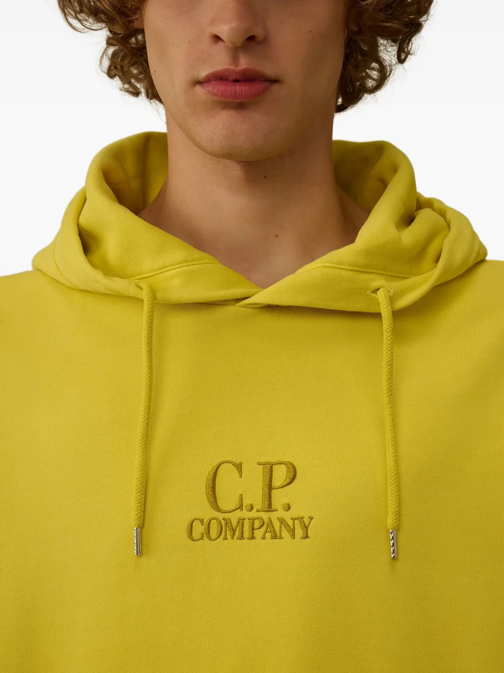 C.P. Company Hoodie met geborduurd logo Geel
