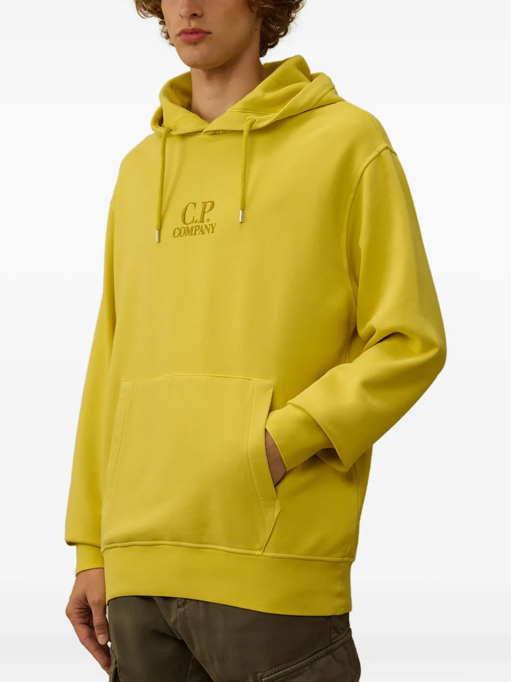 C.P. Company Hoodie met geborduurd logo Geel