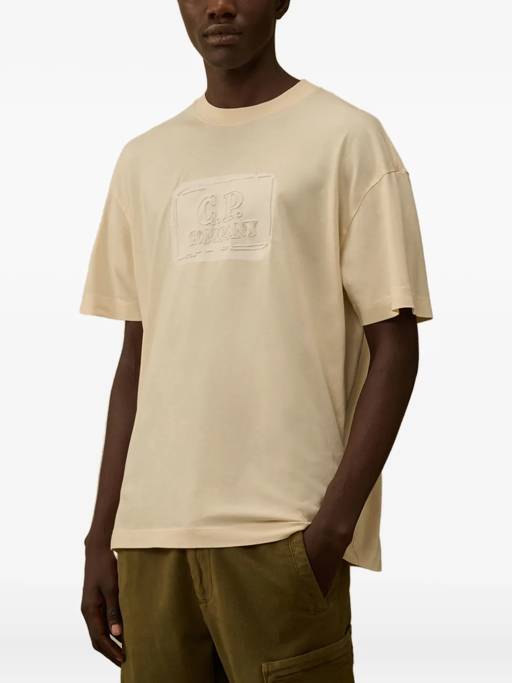 C.P. Company T-shirt met reliëf Beige
