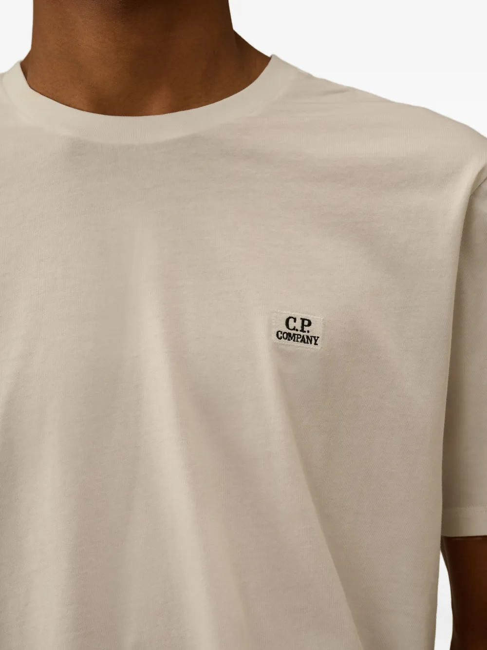 C.P. Company logo-embroidered cotton T-shirt Beige