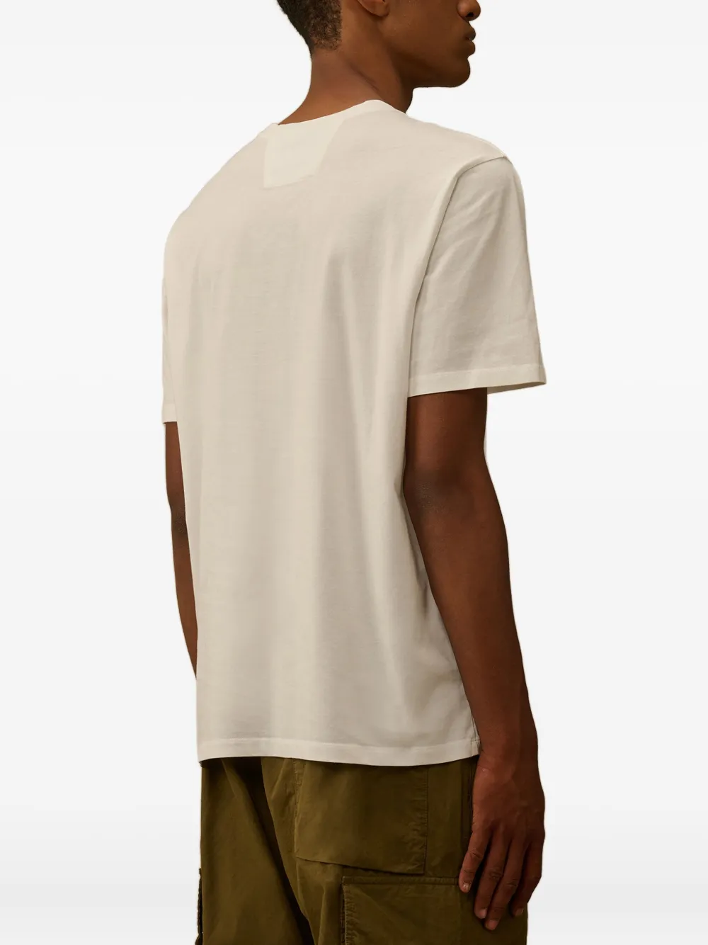 C.P. Company logo-embroidered cotton T-shirt Beige