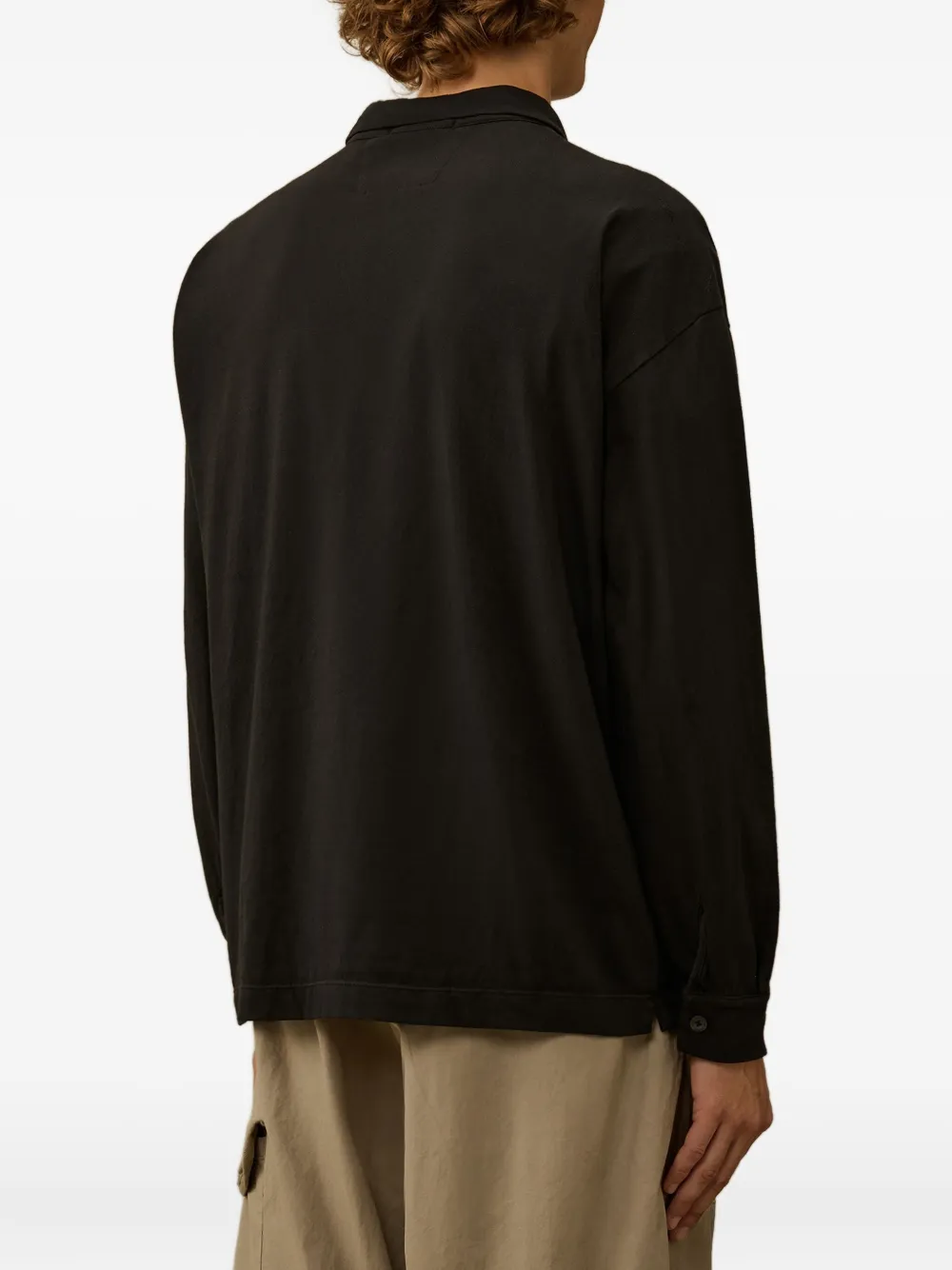 C.P. Company pocket longsleeved polo shirt Zwart