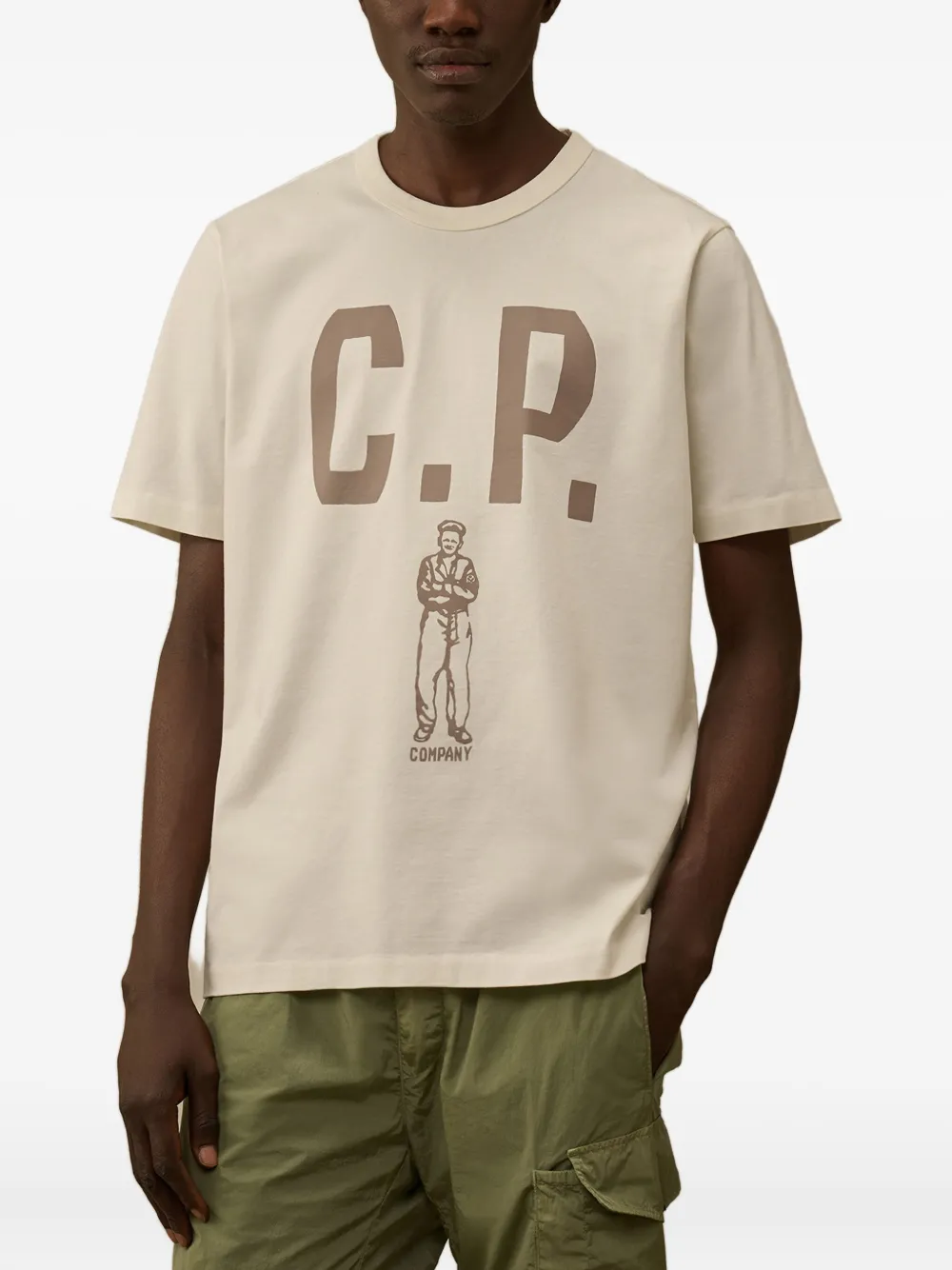 C.P. Company logo-print T-shirt Wit