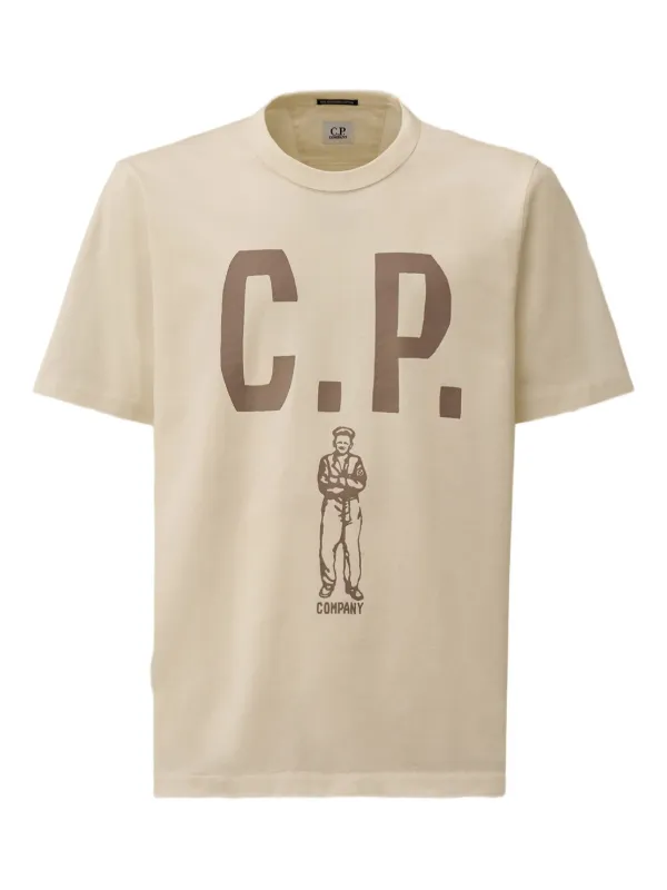 Tシャツ・カットソー C.P. Company T-shirt con logo e stampa CP Company Logo T Shirt Blue | Mainline Menswear United States