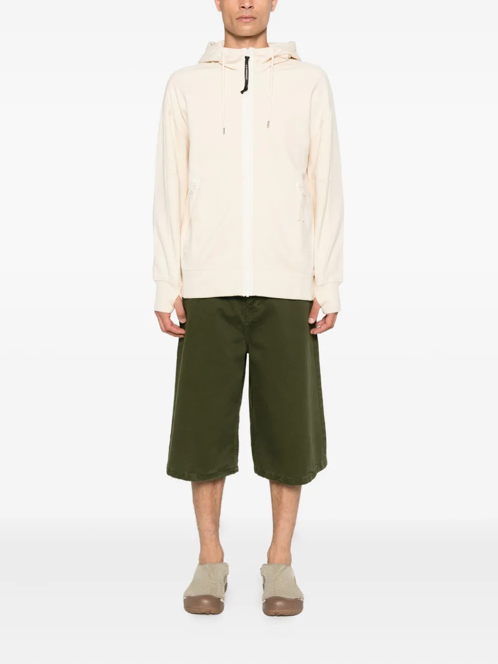 C.p. Company Zip-fastening Sweatshirt In Neutral