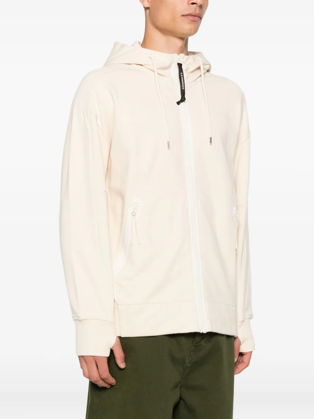 C.p. Company Zip-fastening Sweatshirt In Neutral