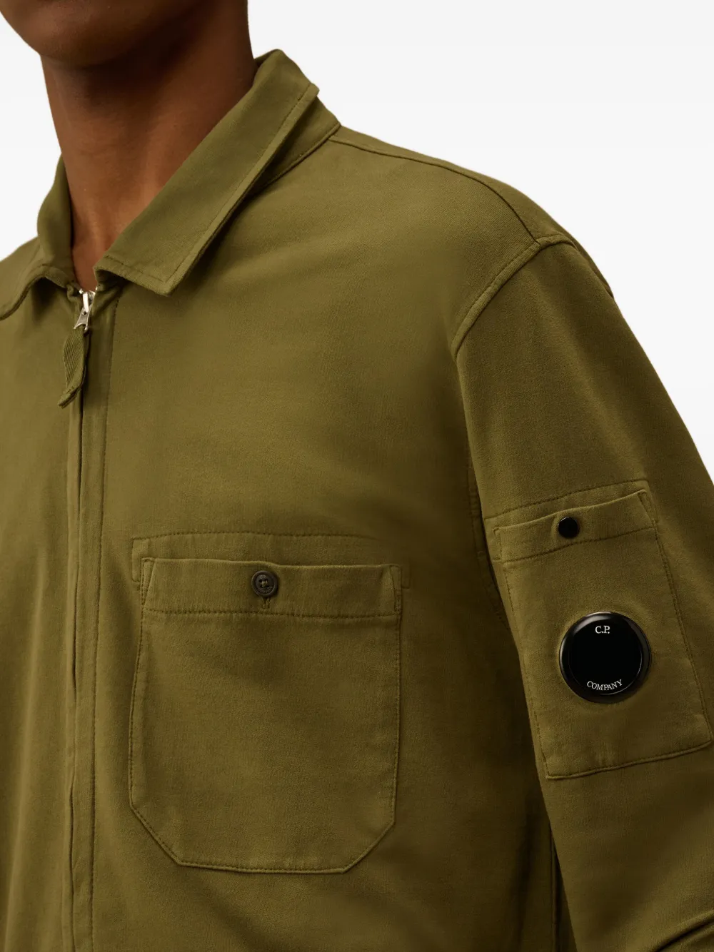 C.P. Company Katoenen shirtjack met ritszak Groen