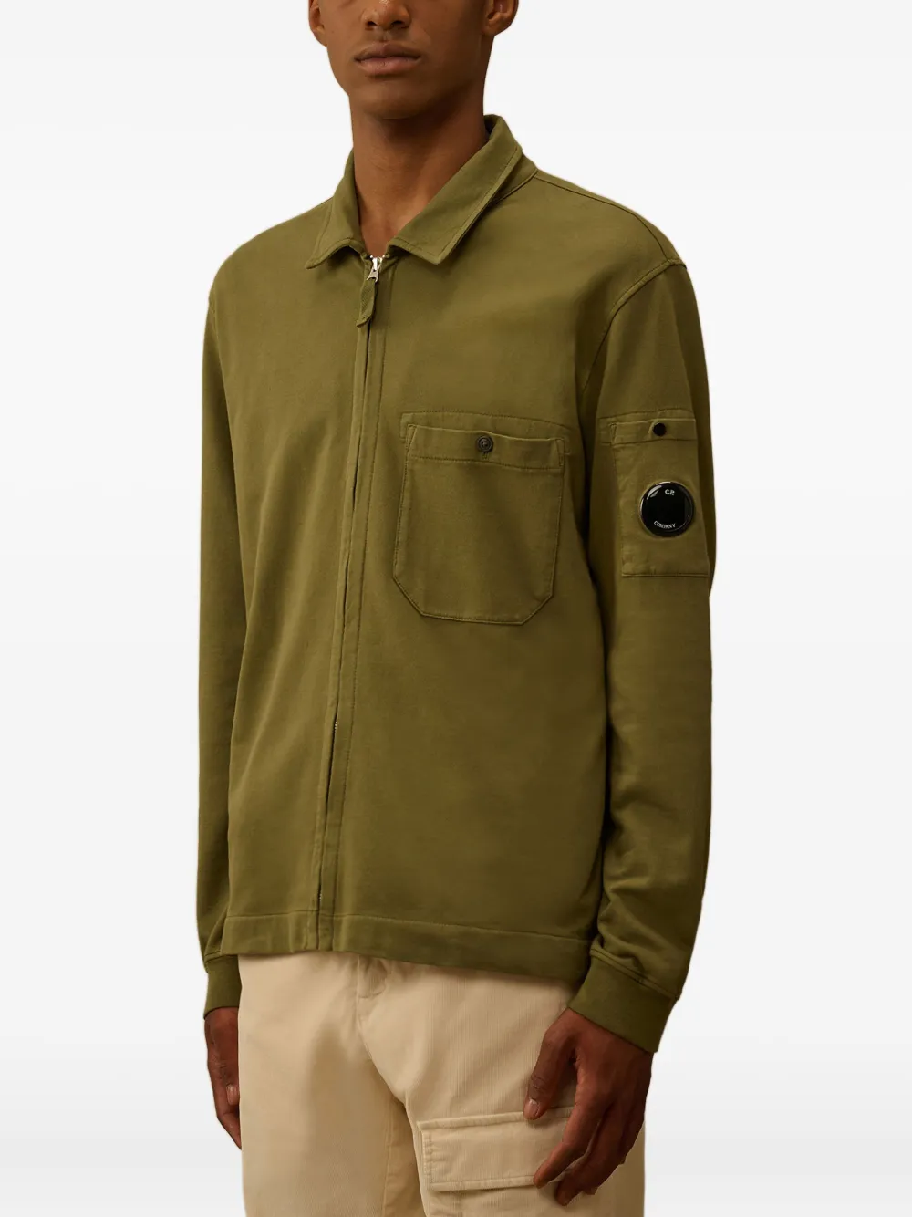 C.P. Company Katoenen shirtjack met ritszak Groen
