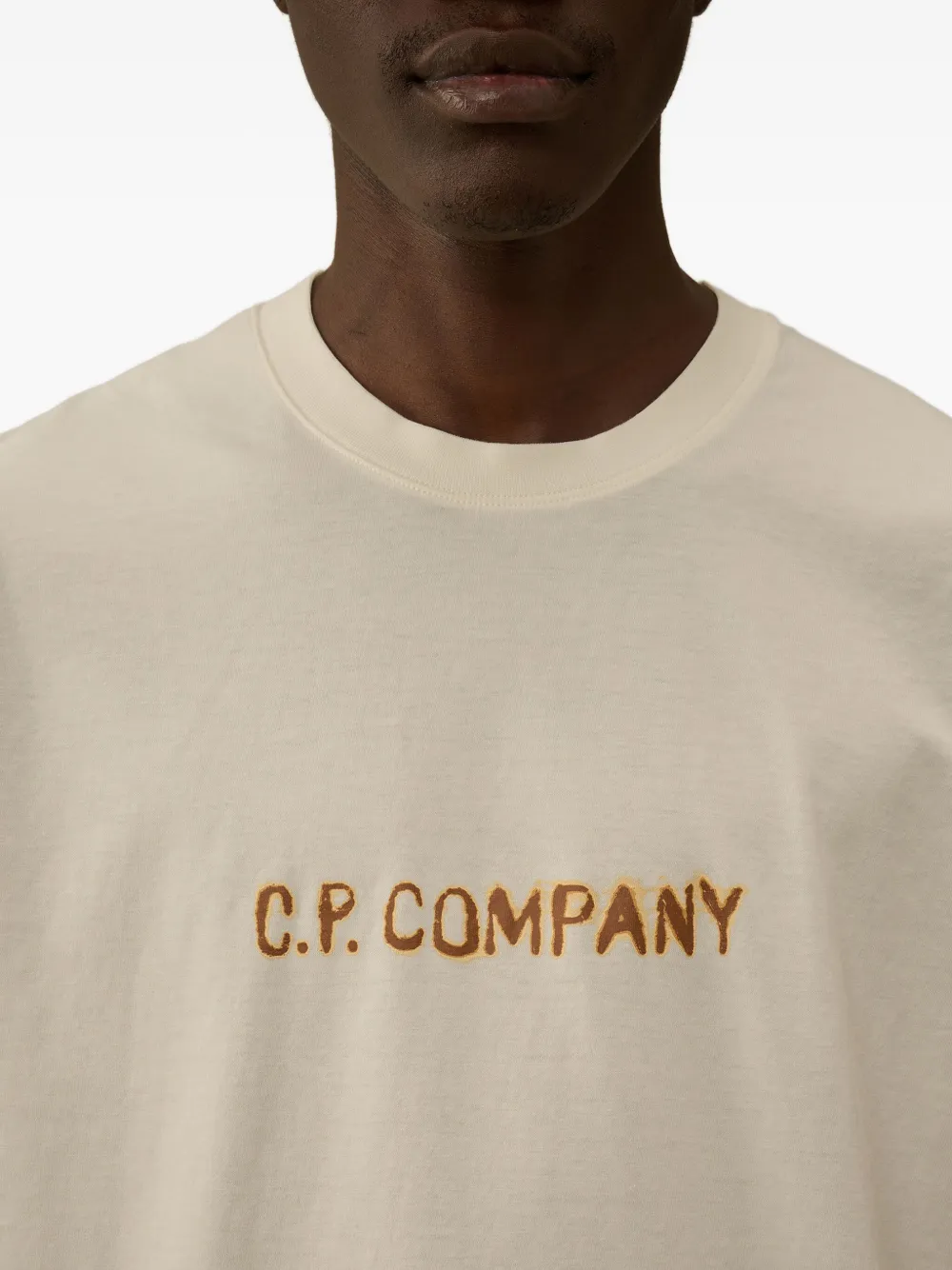 C.p. Company Logo-print T-shirt In Neutral