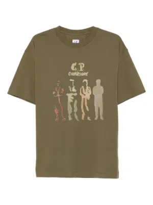 Tシャツ・カットソー C.P. COMPANY Men T-shirt Blue 18CMTS088A006374G 888 C.P Company Lens Print Cotton T-Shirt Blue