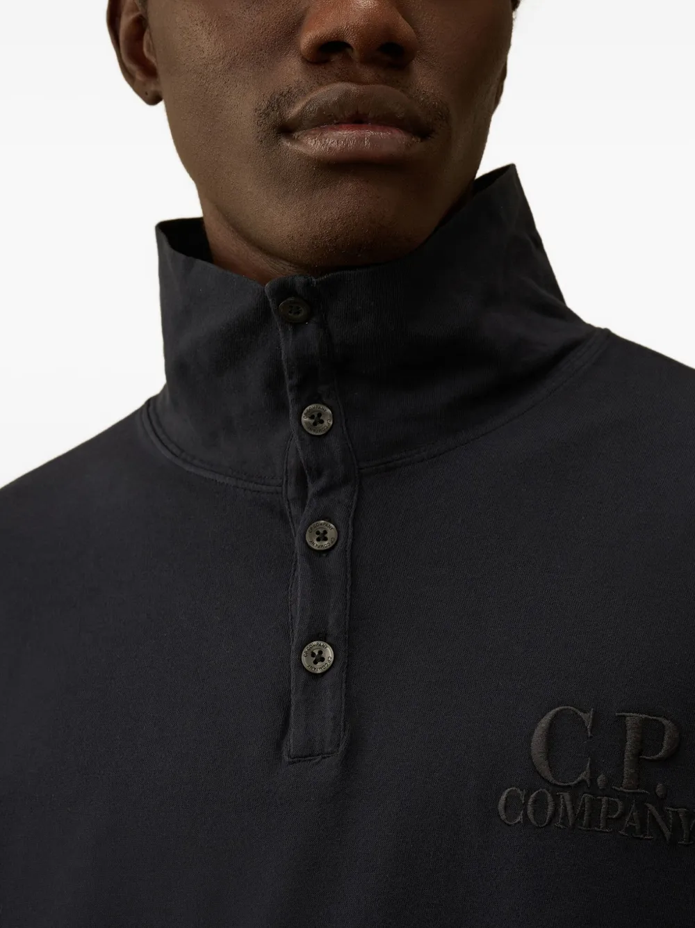 C.P. Company Poloshirt met geborduurd logo Blauw