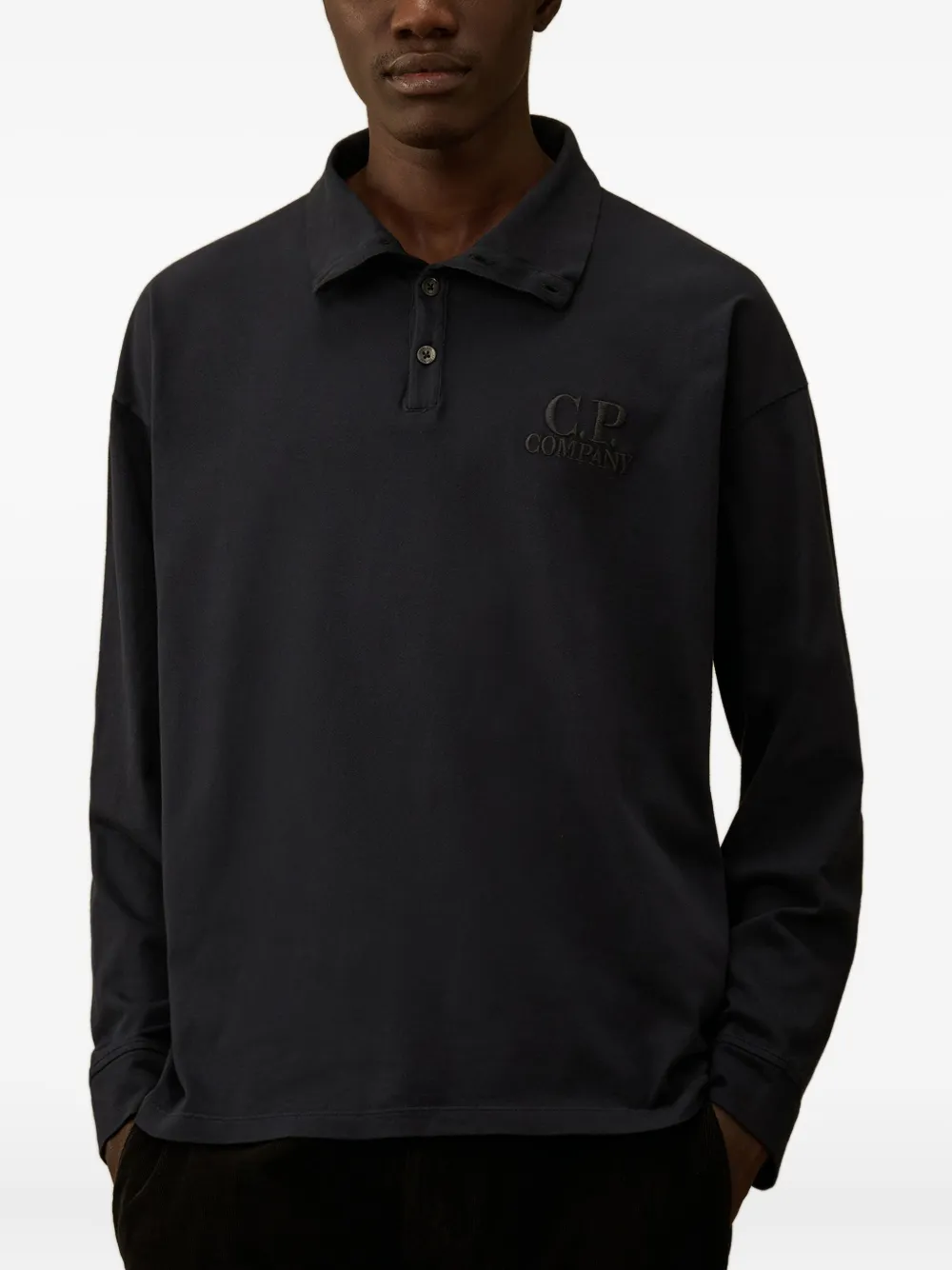 C.P. Company Poloshirt met geborduurd logo Blauw