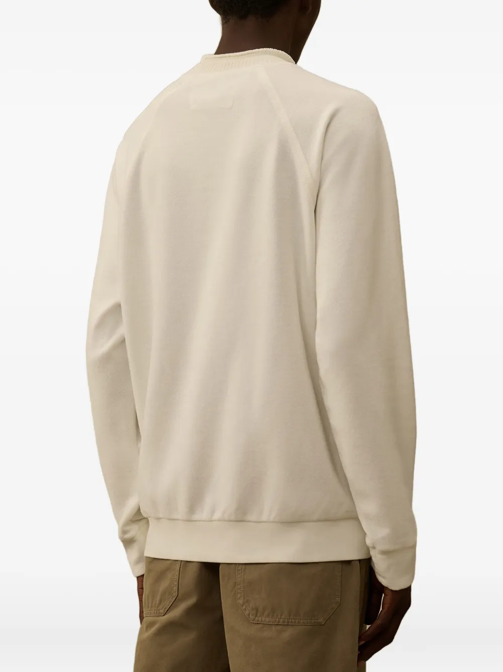 C.P. Company Sweater met geborduurd logo en raglan mouwen Wit