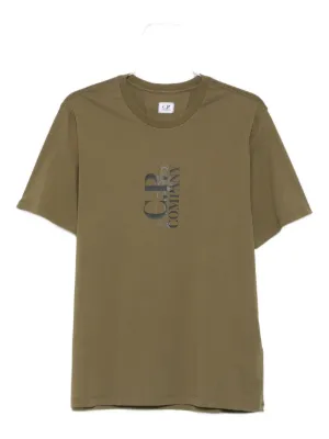 C.P. Company 20/1 Jersey Short Sleeve Boxy Logo T-shirt | Green
