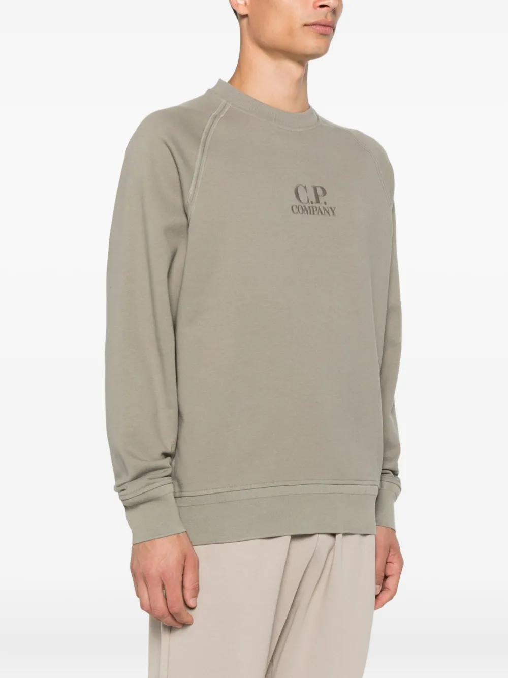 C.P. Company Sweater met geborduurd logo Groen
