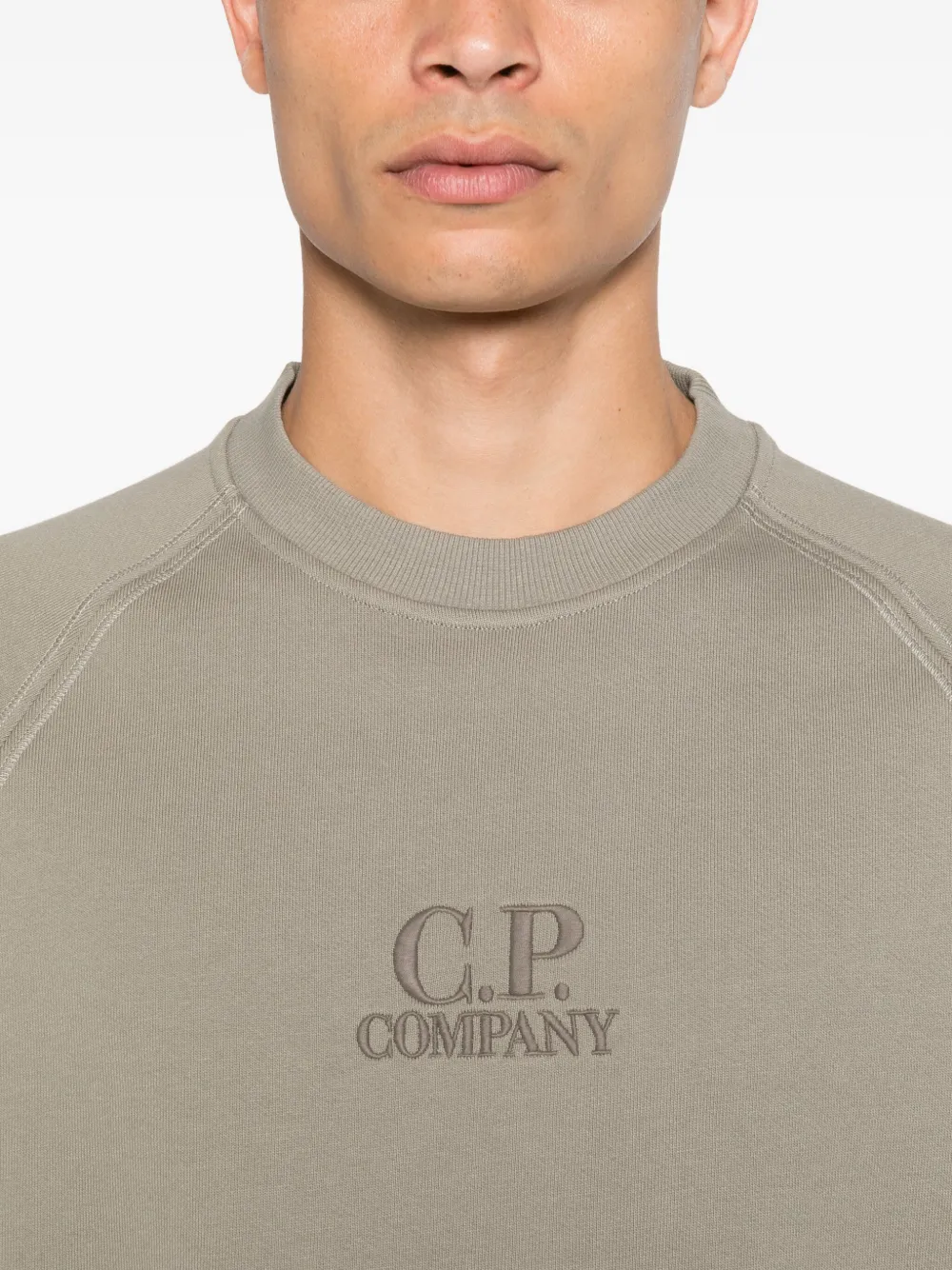 C.P. Company Sweater met geborduurd logo Groen