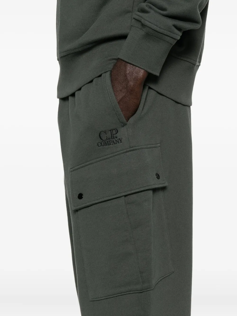 C.p. Company Sweatpants Cargo Pant In Diagonal Raised Fleece Clothing In Gray