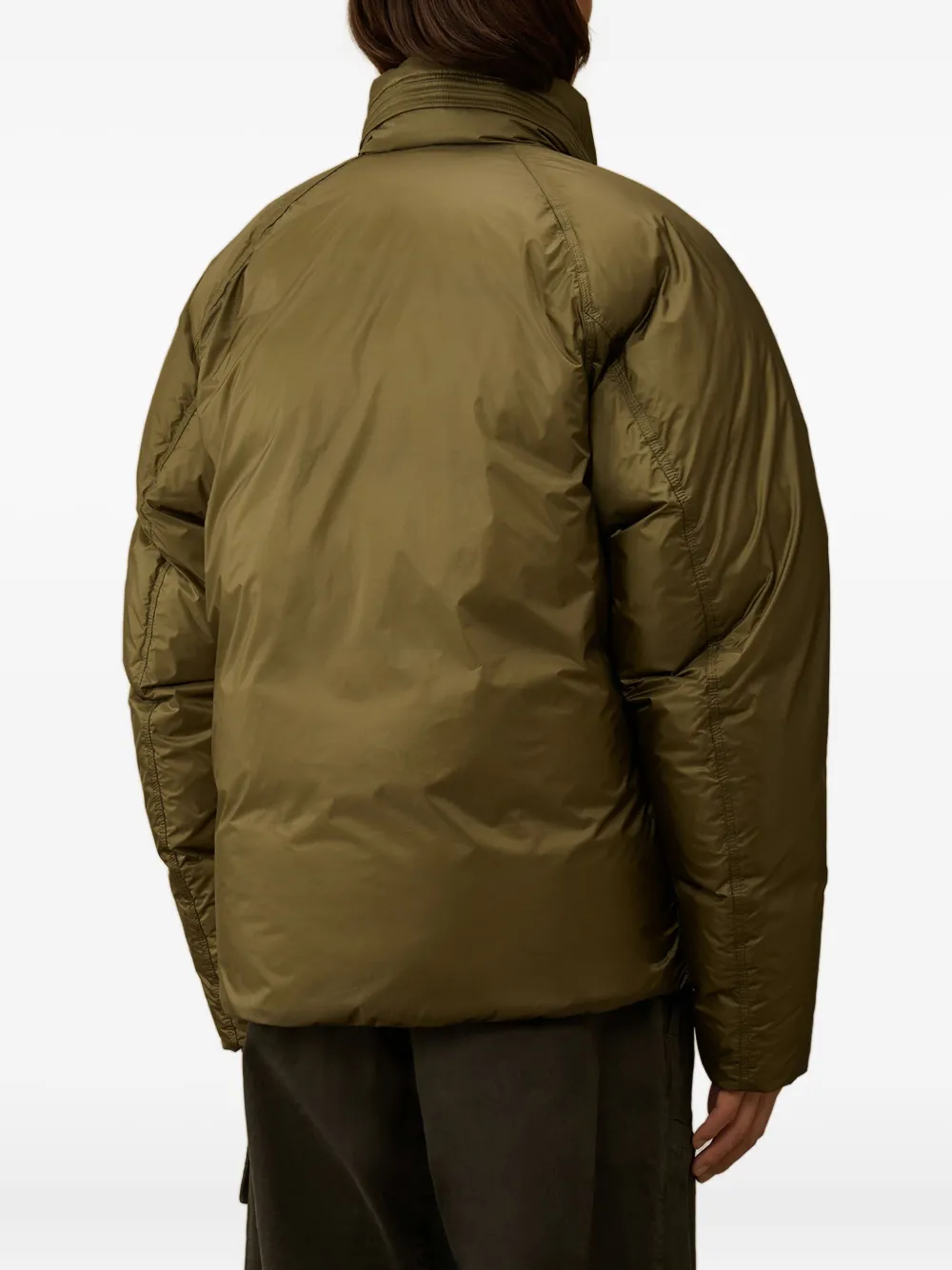 C.p. Company Padded Funnel-neck Jacket In Green