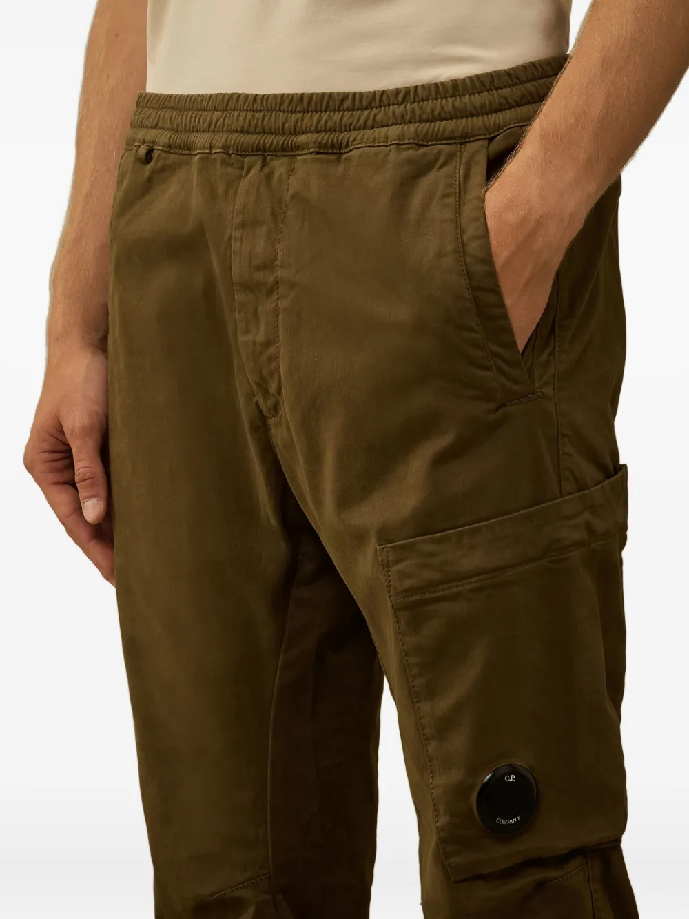 C.P. Company logo-patch cargo pants Groen