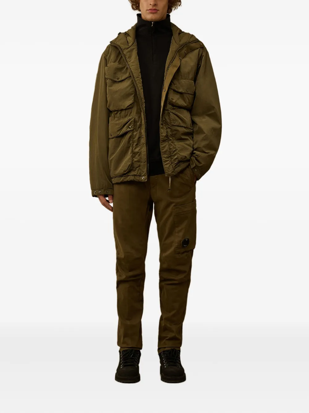 C.P. Company logo-patch cargo pants - Groen