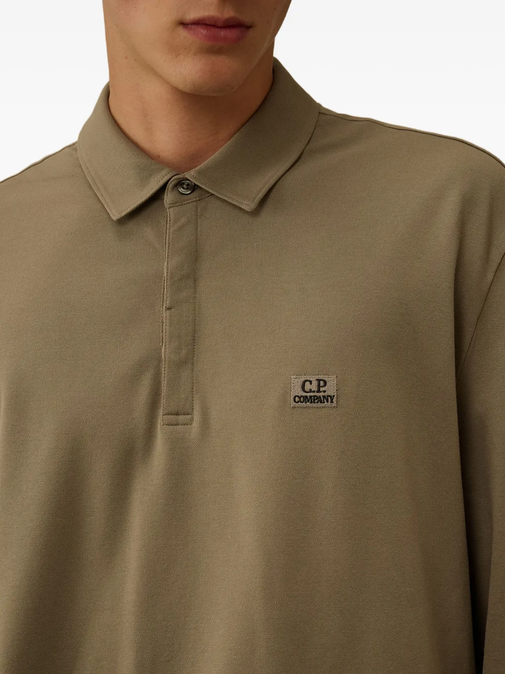 C.P. Company Poloshirt met lange mouwen en logo Groen