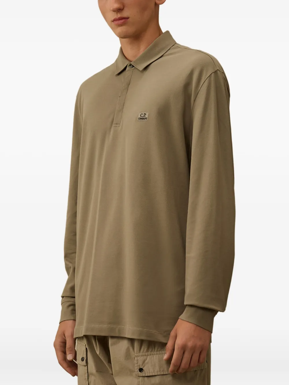 C.P. Company Poloshirt met lange mouwen en logo Groen