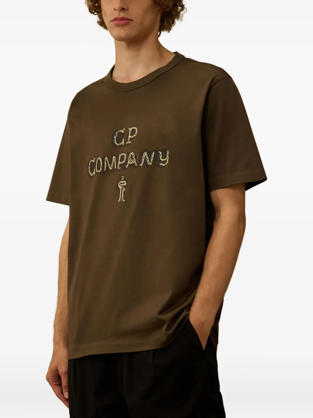 C.P. Company T-shirt met geborduurd logo Groen