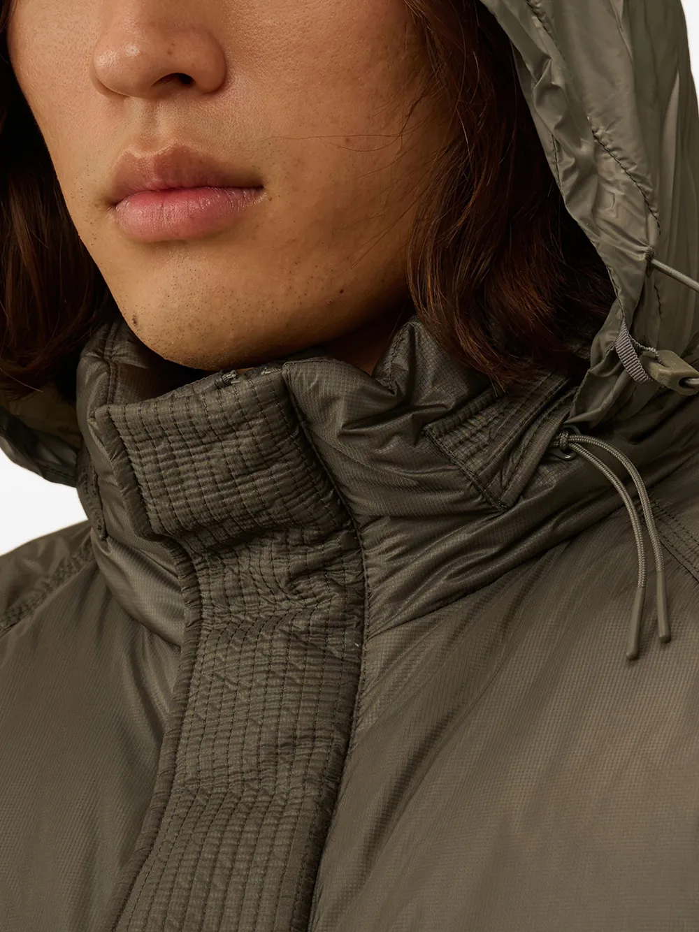 C.p. Company Lens-detail Puffer Jacket In Brown