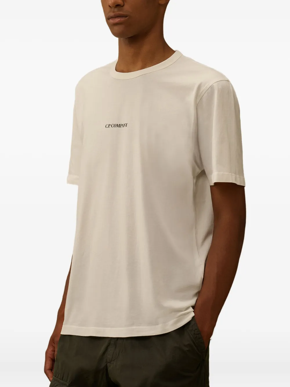 C.P. Company logo-embroidered cotton T-shirt Wit