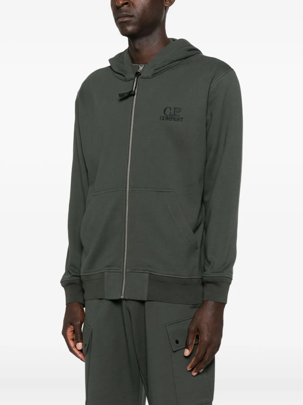 C.p. Company Zip-up Hoodie In Gray