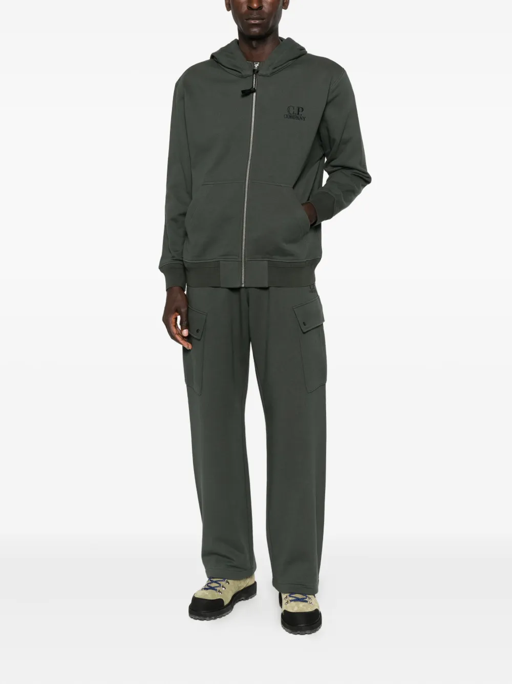 C.p. Company Zip-up Hoodie In Gray