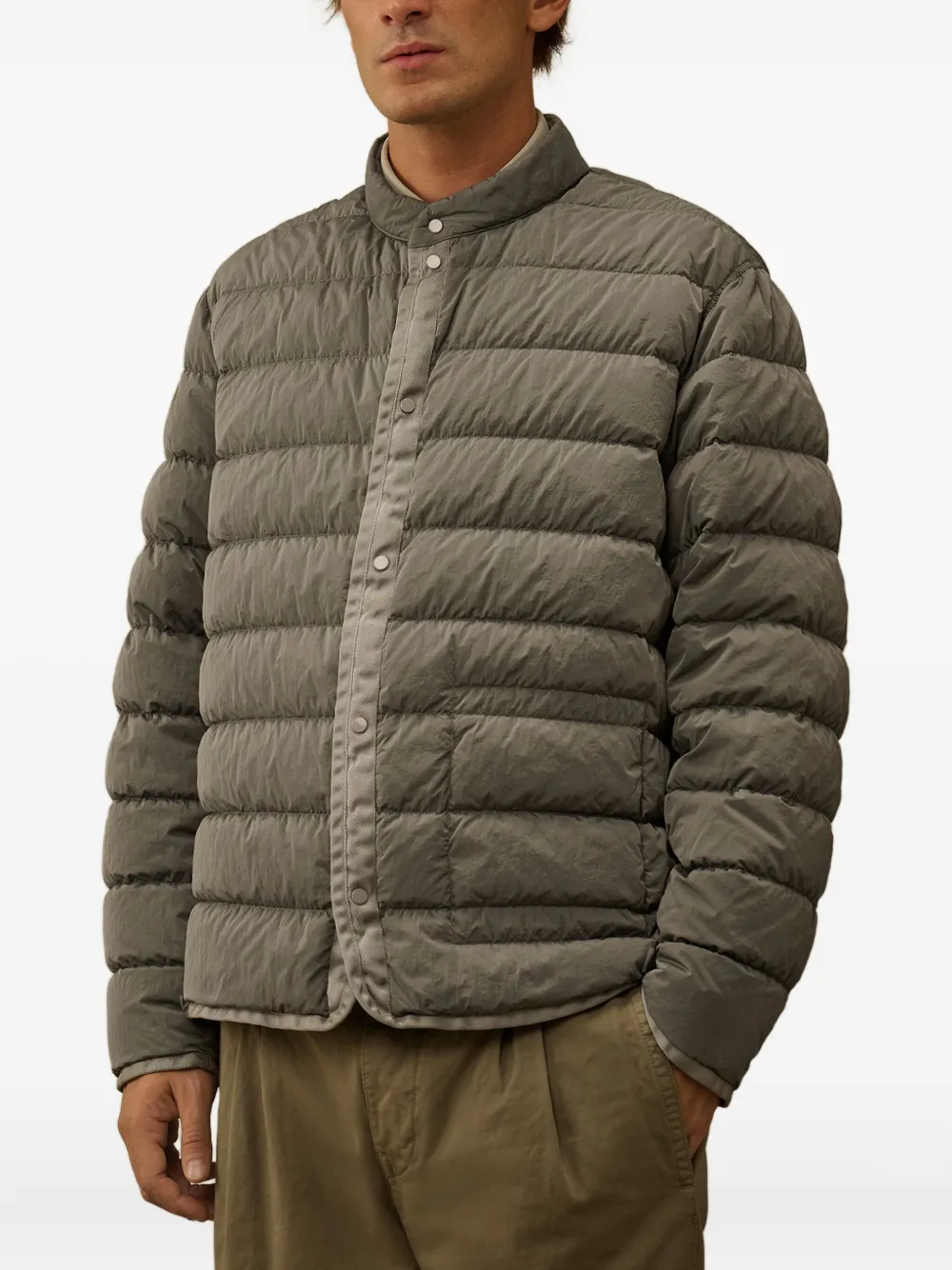 C.p. Company Lens-detail Detachable-hood Coat In Neutral