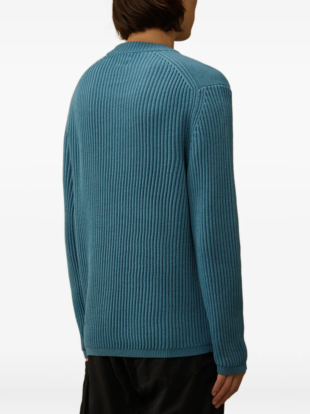 C.P. Company Geribbelde trui met opgestikte zak Blauw