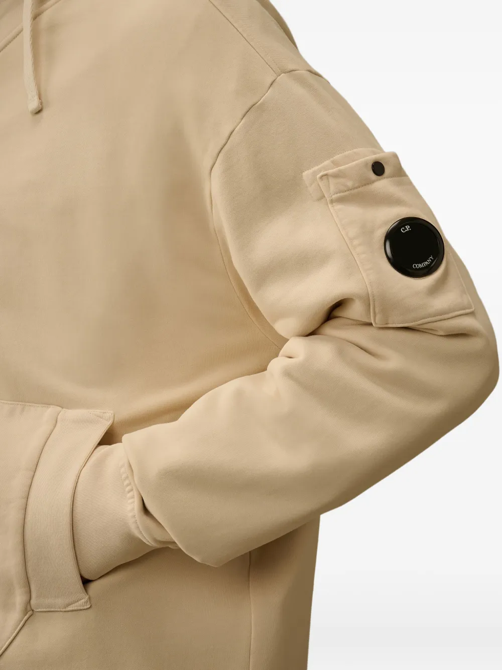 C.P. Company goggle-detail zip-up hoodie Beige