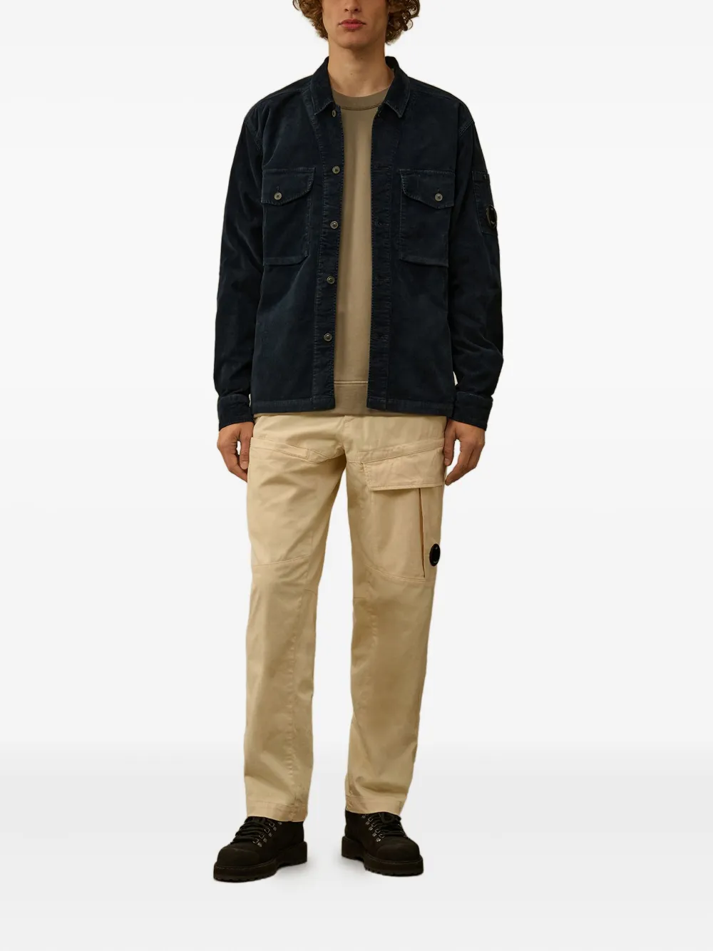 C.P. Company Ribfluwelen shirtjack met zak Blauw