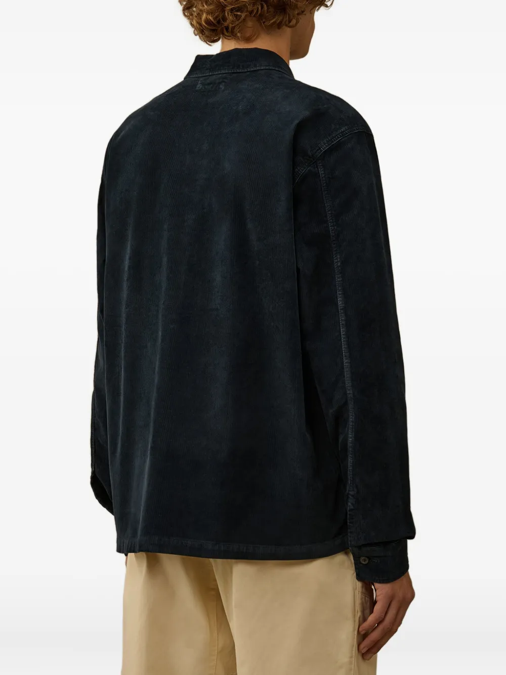 C.P. Company Ribfluwelen shirtjack met zak Blauw