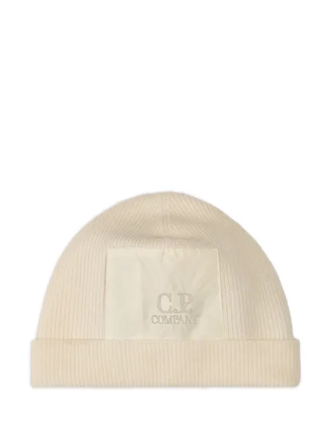 C.P. Company ribbed-wool logo-patch beanie hat
