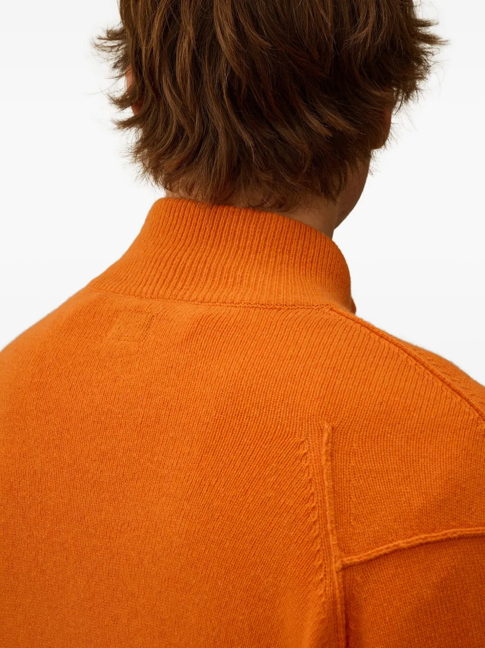 C.P. Company Trui met halve rits en Lens-detail Oranje