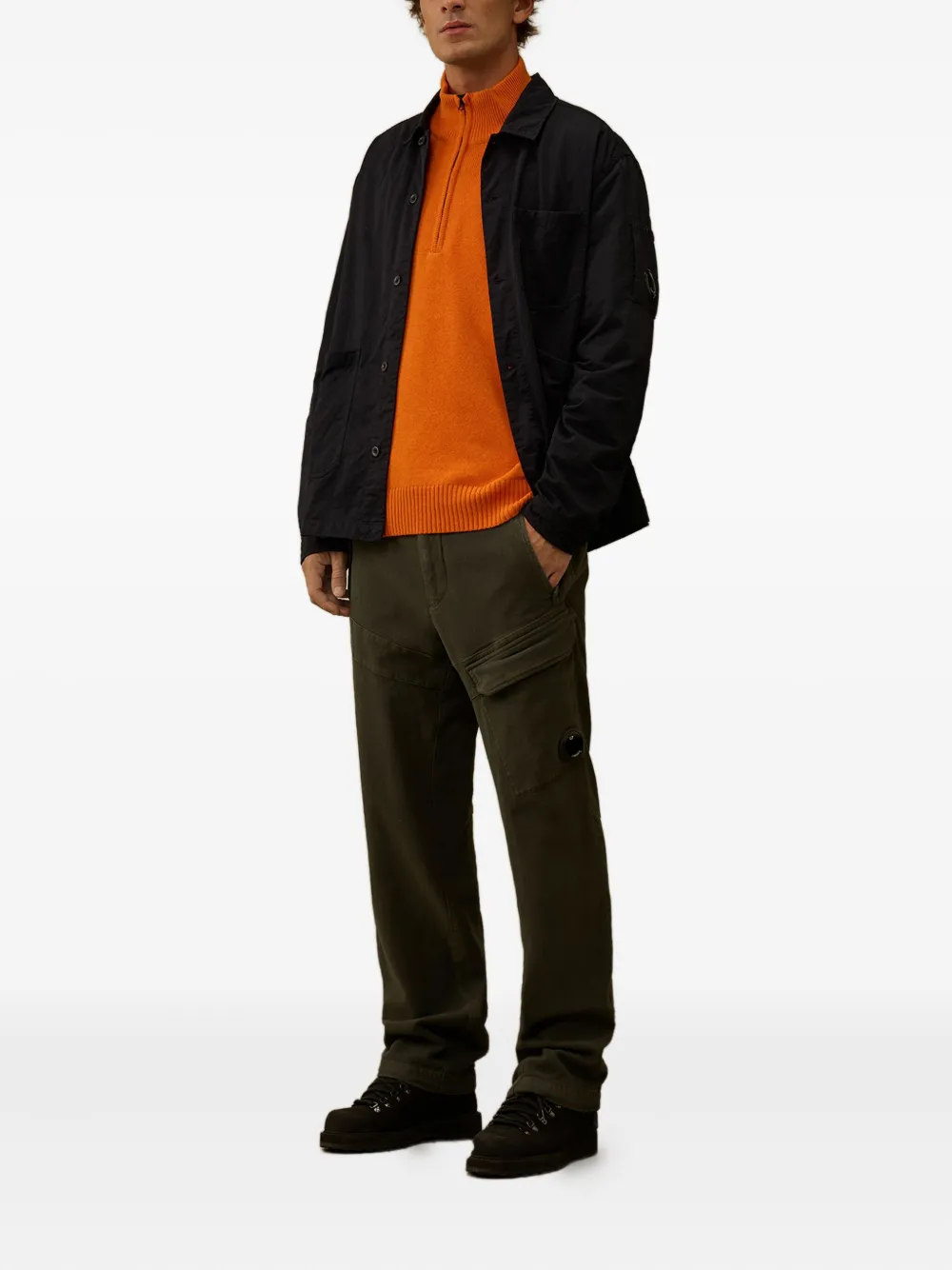 C.P. Company Lens-detail half-zip sweater - Oranje