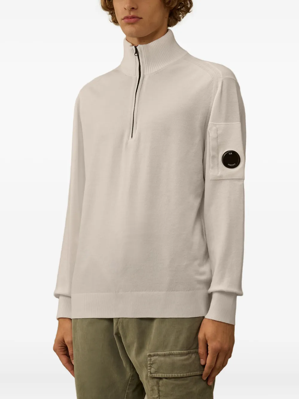 C.P. Company half-zip lens-pocket sweater Wit