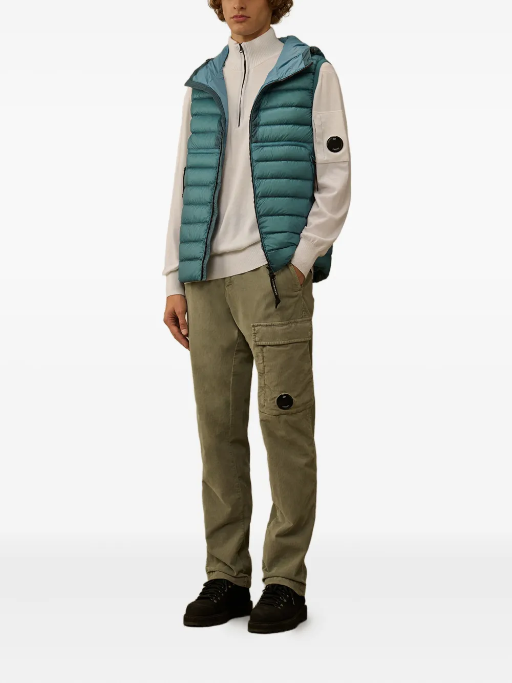 C.P. Company half-zip lens-pocket sweater Wit