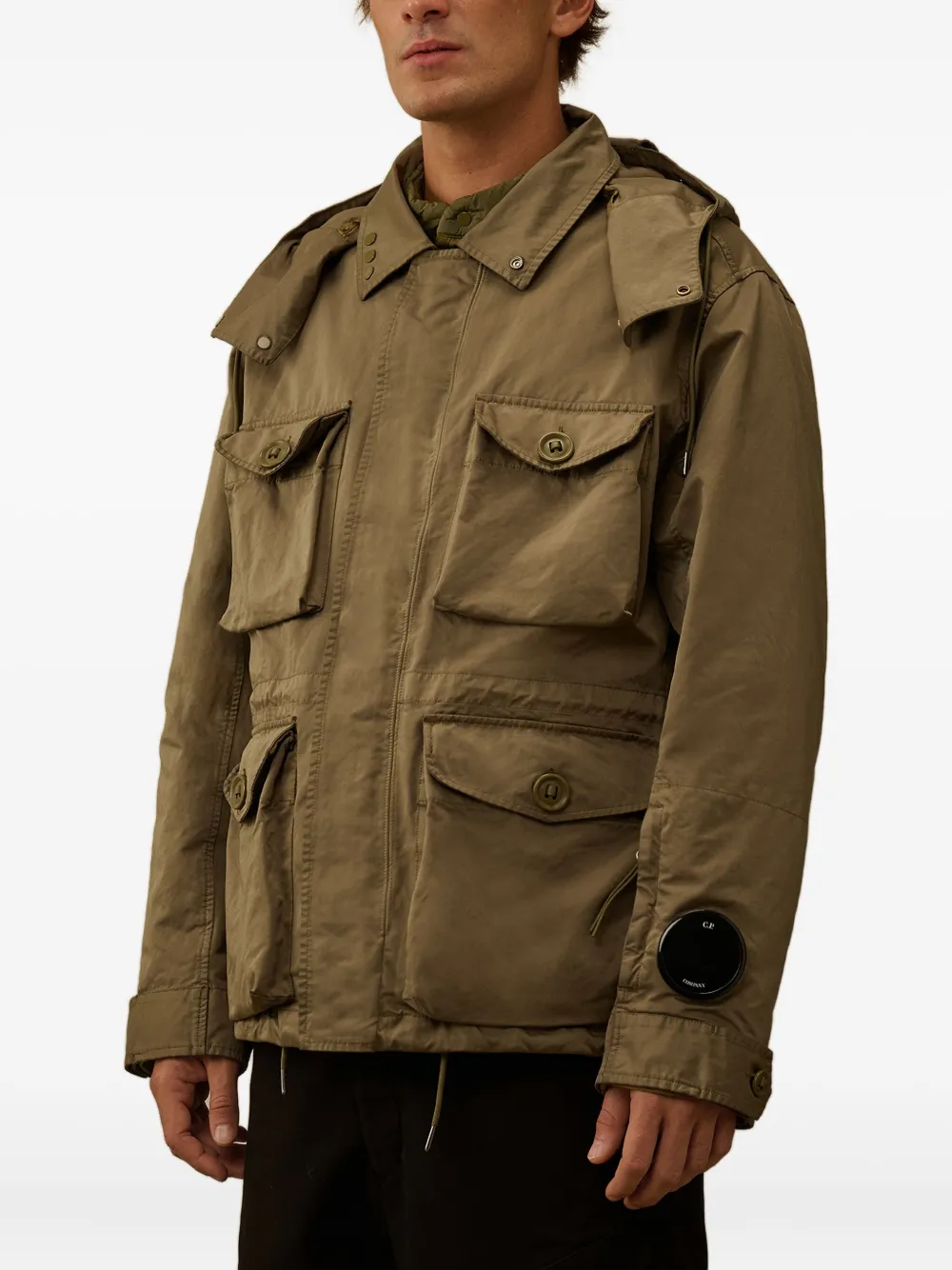 C.p. Company Mille Hooded Jacket In Brown