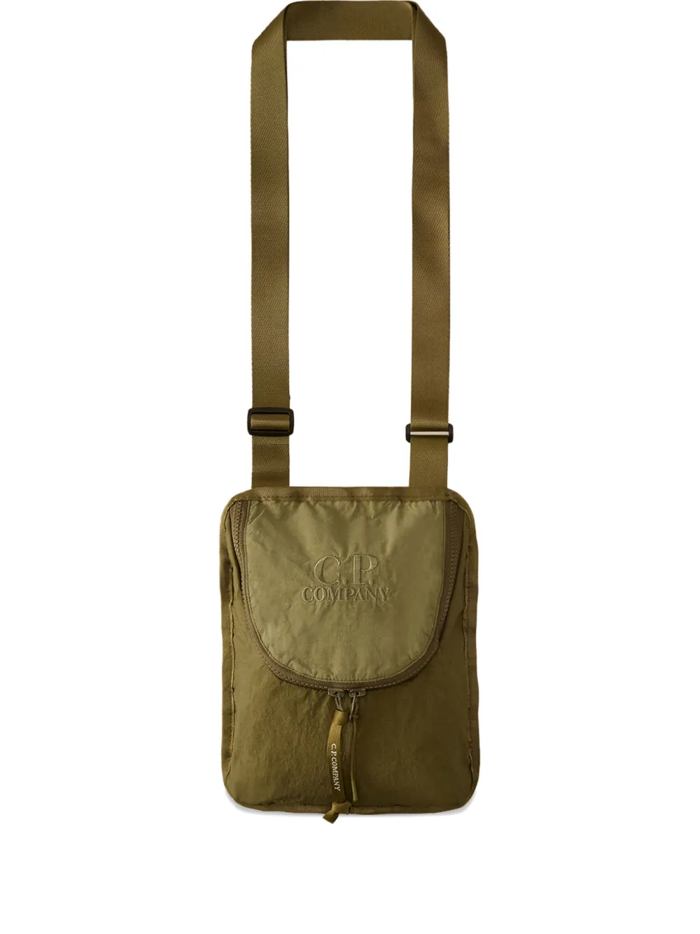 C.P. Company logo-embroidered messenger bag | Green | Image 1