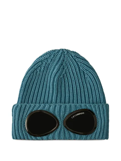C.P. Company goggle-detail ribbed-wool beanie hat