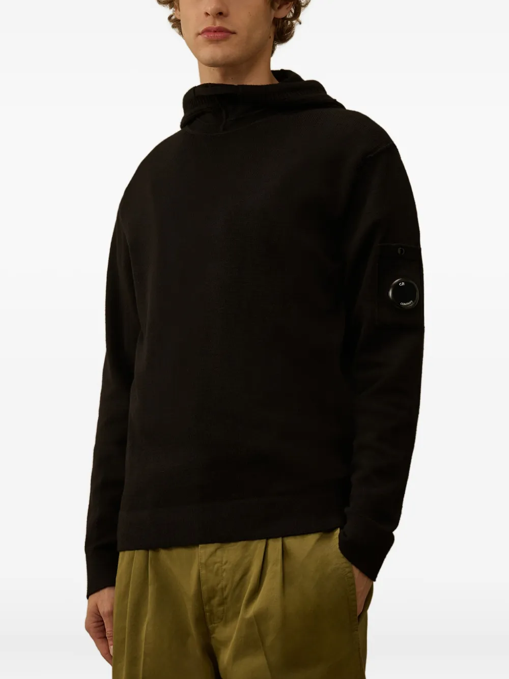 C.P. Company Hoodie met opgestikte zak Zwart