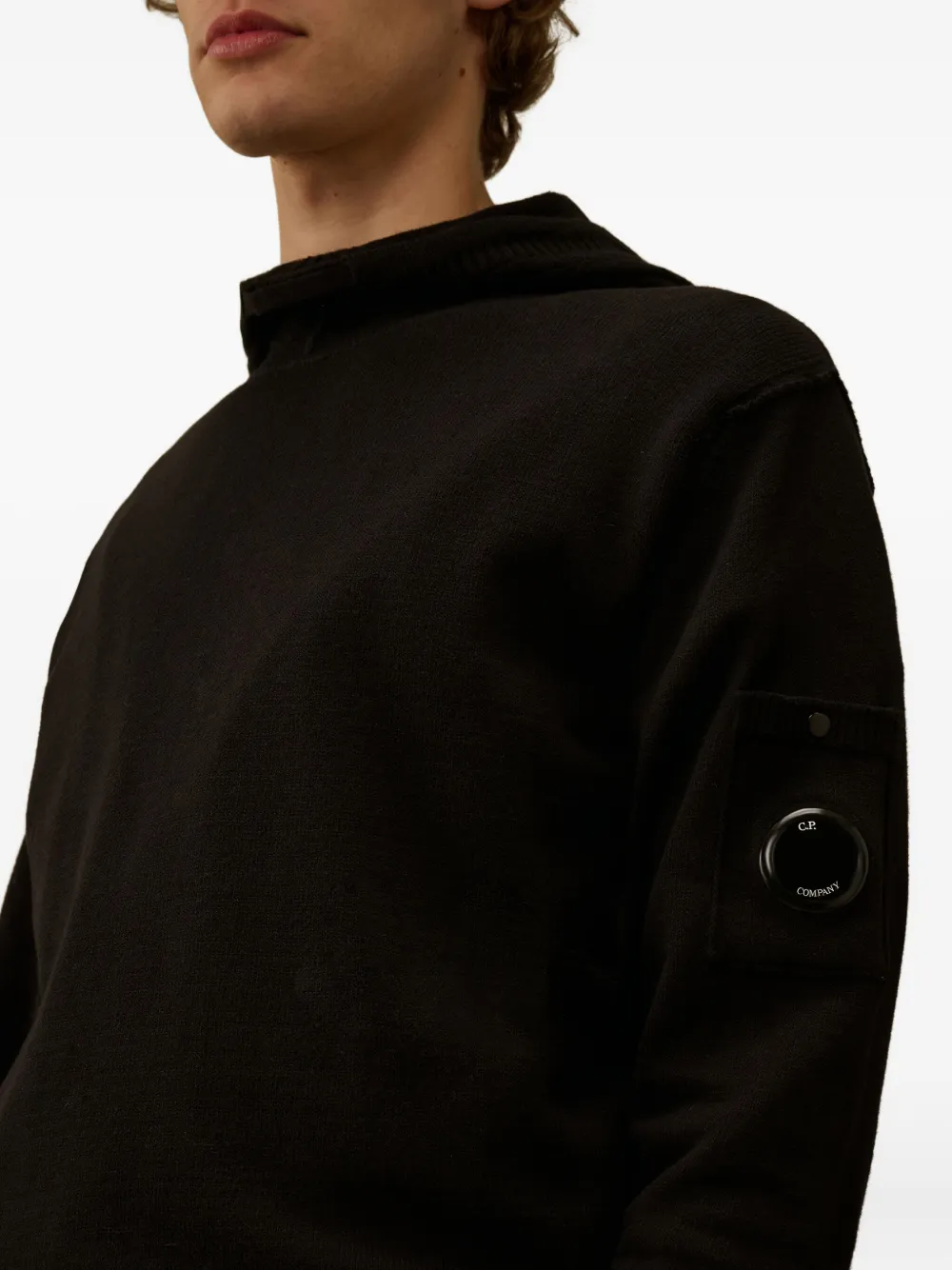 C.P. Company Hoodie met opgestikte zak Zwart